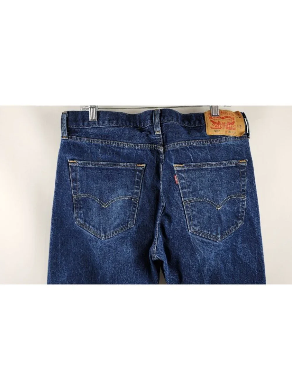 LEVIS 501 Jeans Mens 36x32 Button Fly Blue Straight Leg Denim